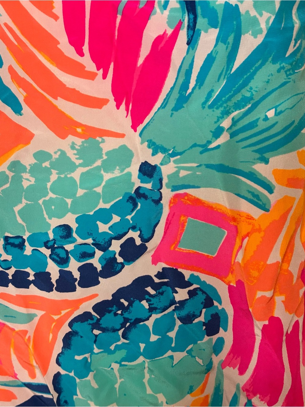 LILLY PULITZER Alyssa Silk Sleeveless Tropical Pineapple Tank Top Size XL - Picture 3 of 7